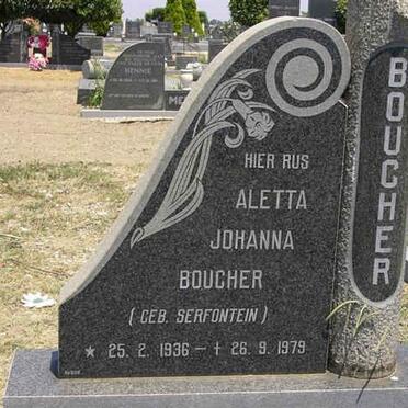 BOUCHER Aletta Johanna nee SERFONTEIN 1936-979