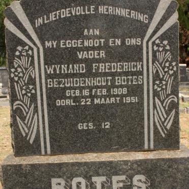 BOTES Wynand Frederick Bezuidenhout 1908-1951