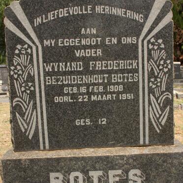 BOTES Wynand Frederick Bezuidenhout 1908-1951