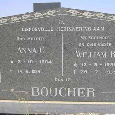 BOUCHER William R. 1895-1972 &amp; Anna C. 1904-1984