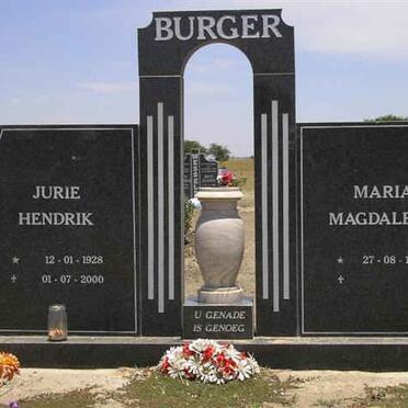 BURGER Jurie Hendrik 1928-2000 &amp; Maria Magdalena 1927-