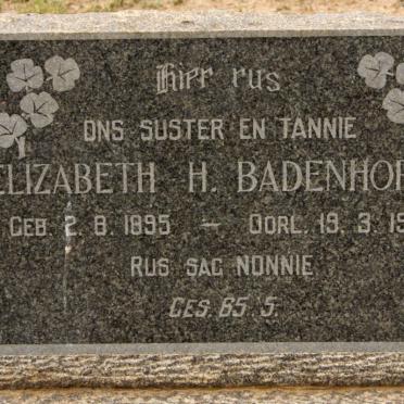 BADENHORST Elizabeth H. 1895-1965