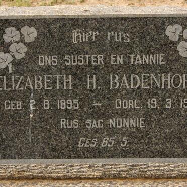 BADENHORST Elizabeth H. 1895-1965