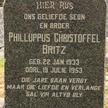 BRITZ Philluppus Christoffel 1933-1953
