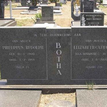 BOTHA Phillippus Rudolph 1900-1984 &amp; Elizabeth Catharina BORNMAN 1903-1988