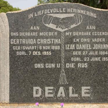 DEALE Izak Daniel Johannes 1884-1951 &amp; Gertruida Christina SWART 1888-1955