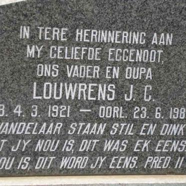 ERASMUS Louwrens J.C. 1921-1980