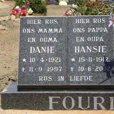 FOURIE Hansie 1912-2002 &amp; Danie 1921-1997