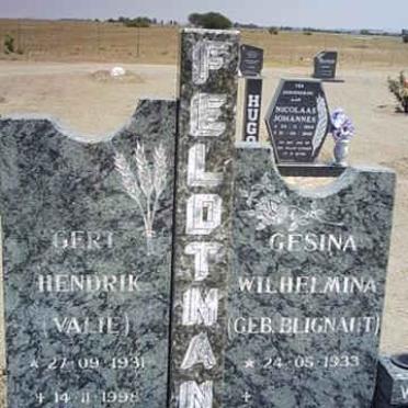 FELDTMANN Gert Hendrik 1931-1998 &amp; Gesina Wilhelmina BLIGNAUT 1933-