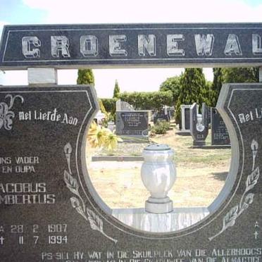 GROENEWALD Jacobus Lambertus 1907-1994 &amp; Hester Johanna Susanna PUTTER 1909-1988