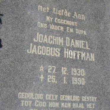 HOFFMAN Joachim Daniel Jacobus 1930-1990