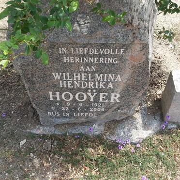 HOOYER Wilhelmina Hendrika 1921-2006