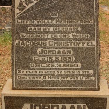 JORDAAN Jacobus Christoffel 1881-1950