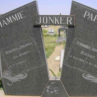 JONKER Gerhardus Johannes Blignaut 1928-1975 &amp; Susanna Johanna HERBST 1929-??