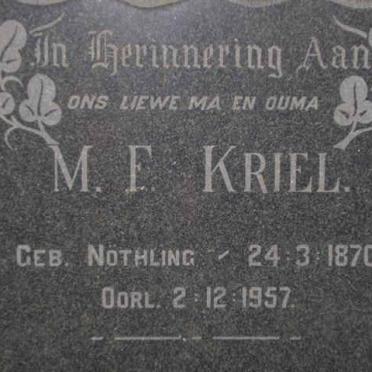 KRIEL M.F. nee NOTHLING 1870-1957