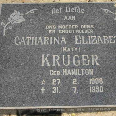 KRUGER Catharina Elizabeth nee HAMILTON 1908-1990