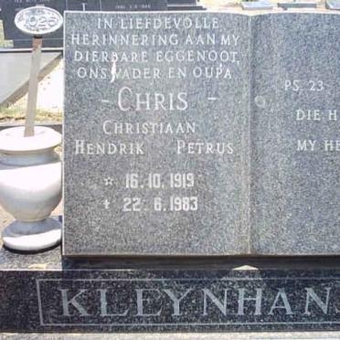 KLEYNHANS Christiaan Hendrik Petrus 1919-1983