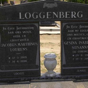 LOGGENBERG Jacobus Marthinus Lourens 1908-1996 &amp; Gesina Isabella Susanna DE CONING 1908-1986