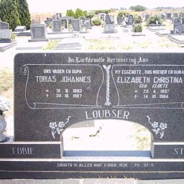 LOUBSER Tobias Johannes 1893-1987 &amp; Elizabeth Christina CLOETE 1897-1984