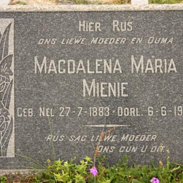 MIENIE Magdalena Maria nee NEL 1833-1962