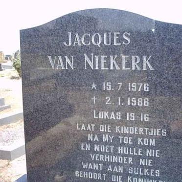NIEKERK Jacques, van 1976-1996