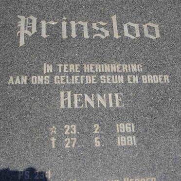 PRINSLOO Hennie 1961-1981