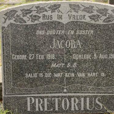 PRETORIUS Jacoba 1918-1961