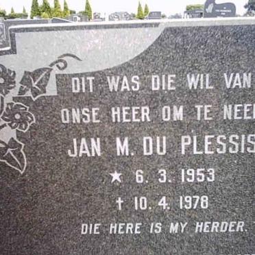 PLESSIS Jan M., du 1953-1978