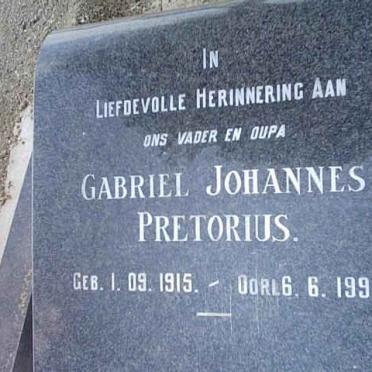 PRETORIUS Gabriel Johannes 1915-1998