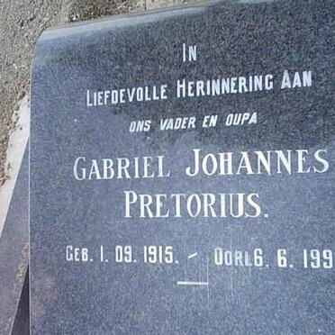 PRETORIUS Gabriel Johannes 1915-1998