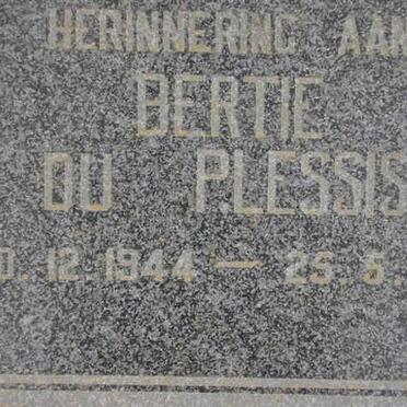 PLESSIS Bertie, du 1944-198?