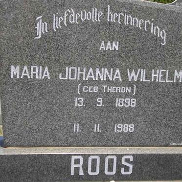 ROOS Maria Johanna Wilhelmina nee THERON 1898-1988