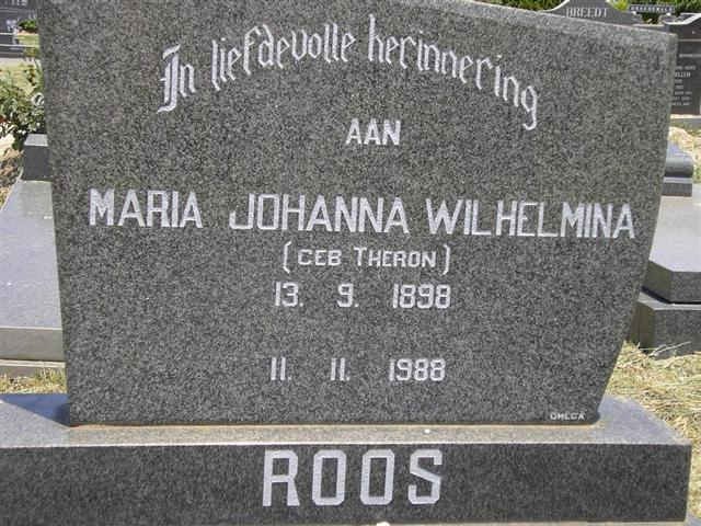 ROOS Maria Johanna Wilhelmina nee THERON 1898-1988