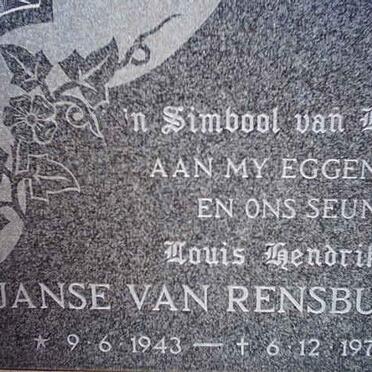 RENSBURG Louis Hendrik, Janse van 1943-1977