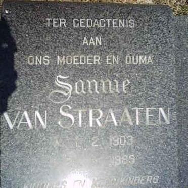 STRAATEN Sannie, van 1903-1989