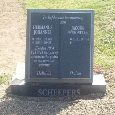 SCHEEPERS Hermanus Johannes 1930-2013 &amp; Jacoba Petronella 1931-