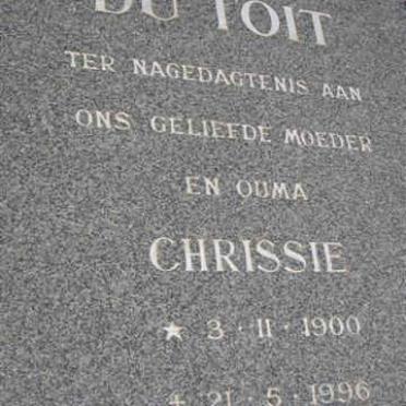 TOIT Chrissie, du 1900-1996
