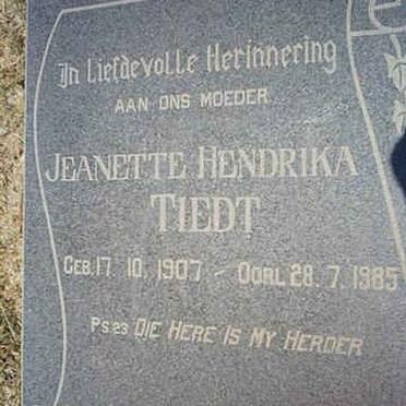 TIEDT Jeanette Hendrika 1907-1985
