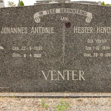 VENTER Johannes Antonie 1891-1962 &amp; Hester Hendrina VENTER 1894-1960