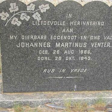 VENTER Johannes Martinus 188?-1943