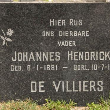 VILLIERS Johannes Hendrickus, de 1881-1962