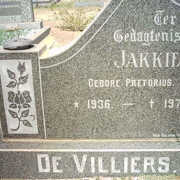 VILLIERS Jakkie, de nee PRETORIUS 1936-1971