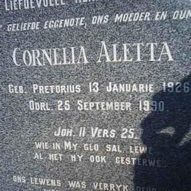 VILJOEN Cornelia Aletta nee PRETORIUS 1926-1990