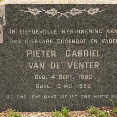 VENTER Pieter Gabriel, van de 1882-1962