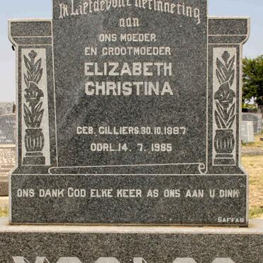 VOSLOO Elizabeth Christina nee CILLIERS 1887-1985