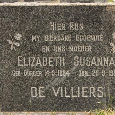 VILLIERS Elizabeth Susanna, de nee BURGER 1884-1959