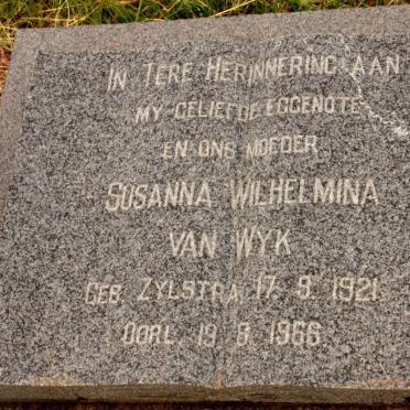 WYK Susanna Wilhelmina, van nee ZYLSTRA 1921-1966