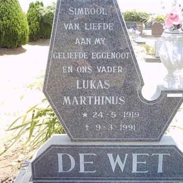 WET Lukas Marthinus, de 1919-1991