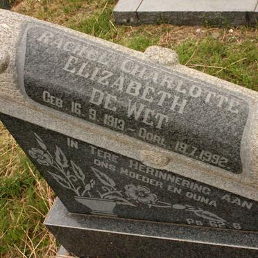 WET Rachel Cherlotte Elizabeth, de 1913-1992