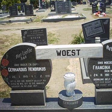 WOEST Gerhardus Hendrikus 1915-1991 &amp; Francina Benadicta MEYER 1911-1985